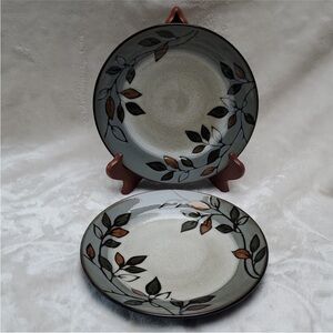 2 Pfaltzgraff Rustic Leaves Salad Dessert Plates 8 3/4”